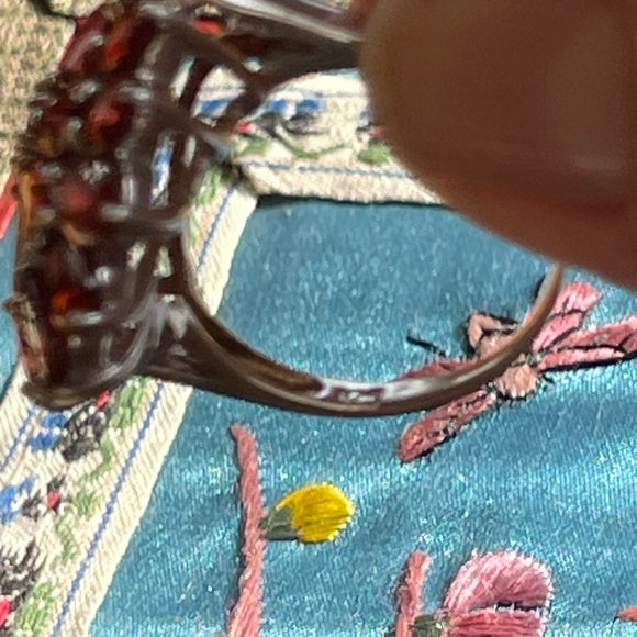 Stunning garnet 925 cluster statement ring JTV - Picture 5 of 7